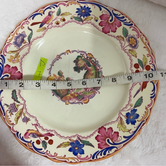 Spode Gobelin fine China floral bird cottage dinner plates. 7 available. 10.5” - Picture 8 of 8